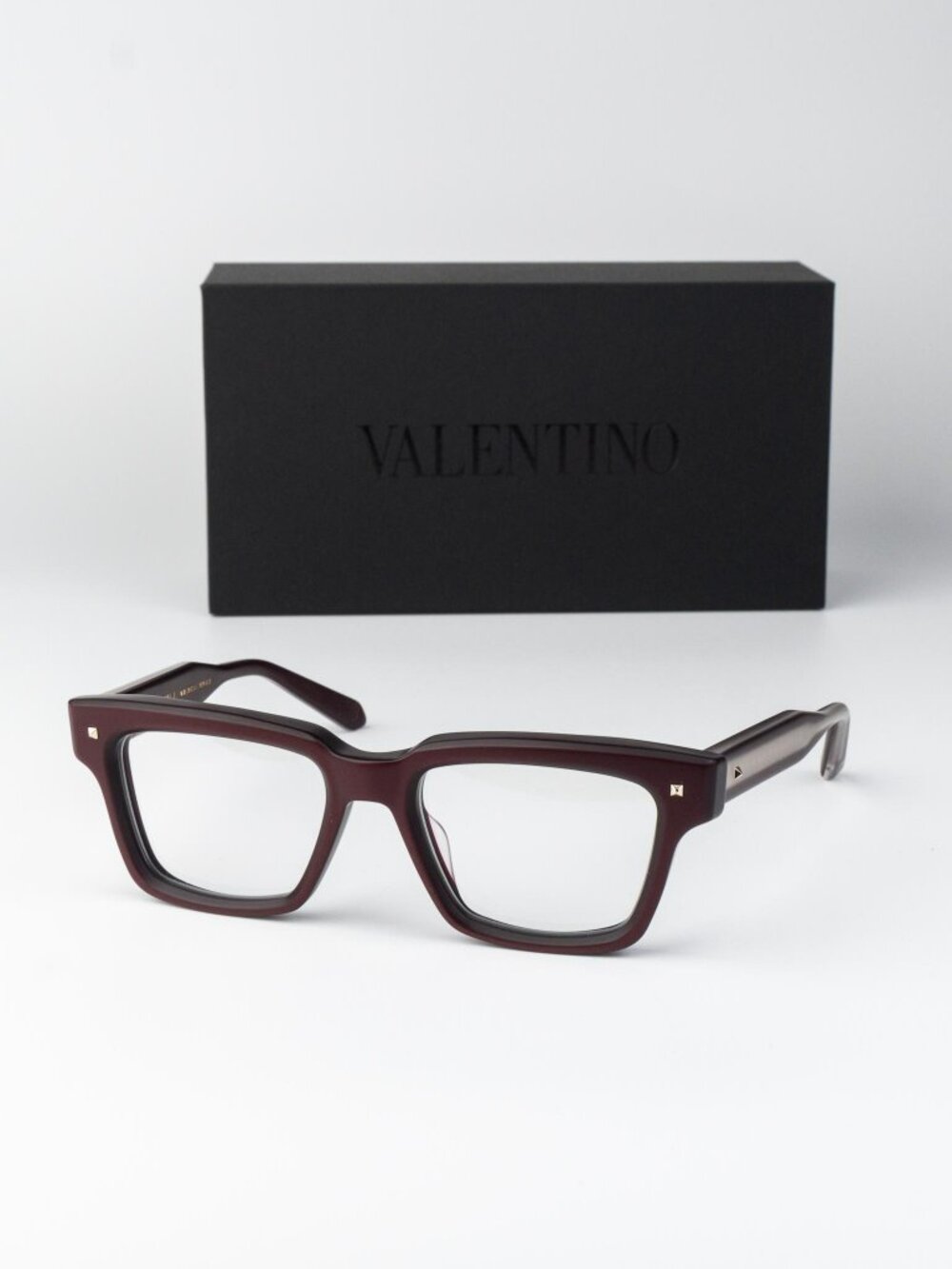 Valentino Men Eyeglasses Matte Burgundy Square V-ESSENTIAL I VLX-121 C